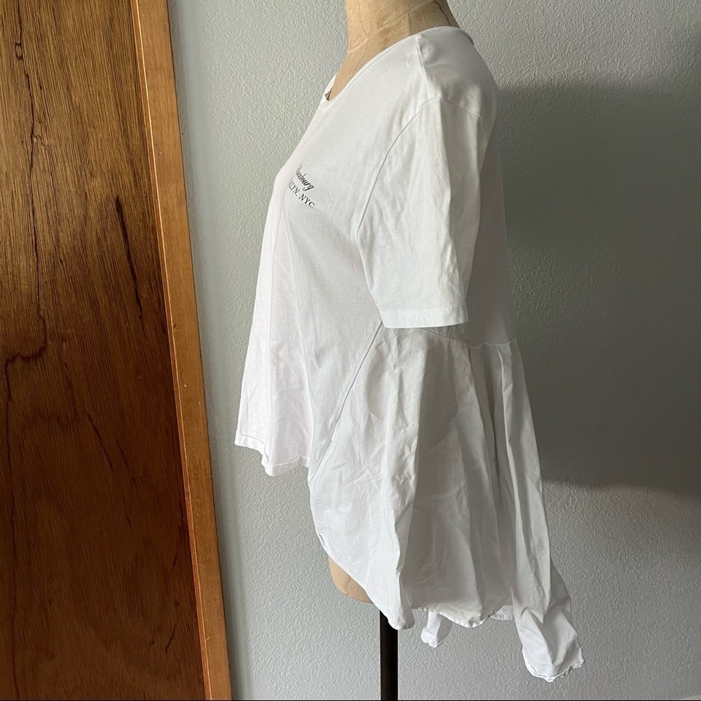 ZARA sz S White Hi Lo Tshirt Tee Williamsburg Brooklyn New York